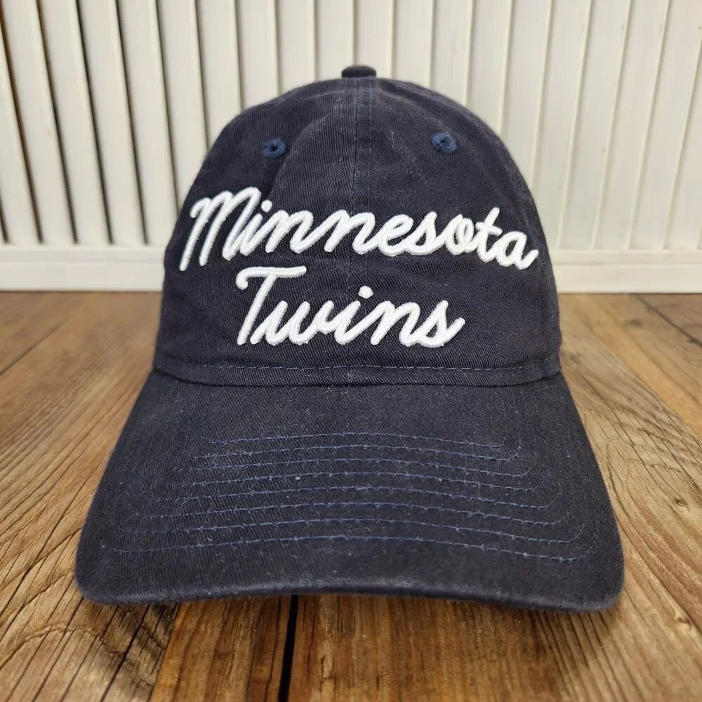 New Era Minnesota Twins 9twenty Script Spell Out Womens Snapback Hat Cap Navy